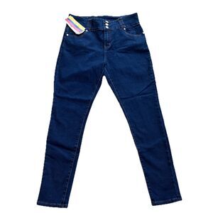 NEW H&Y Fashion Jeans Plus Size 17/18 Dark Blue High Waist Skinny Stretchy Denim